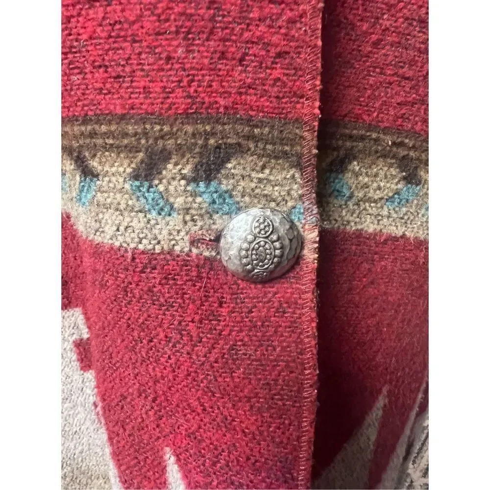 Vintage North Style Aztec Southwestern Wool Blend Multicolored Jacket size Large - Picture 10 of 13